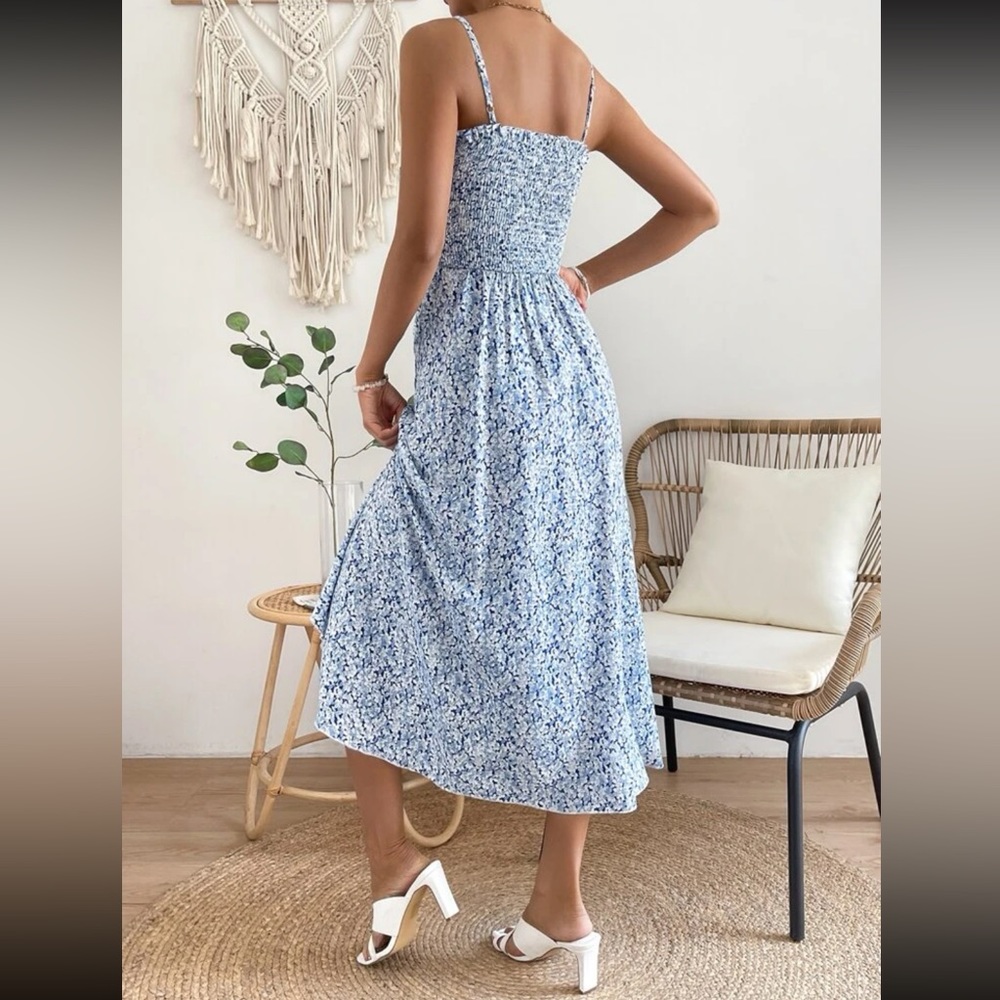 Boho floral print wrap hem cami dress - Picture 6 of 16